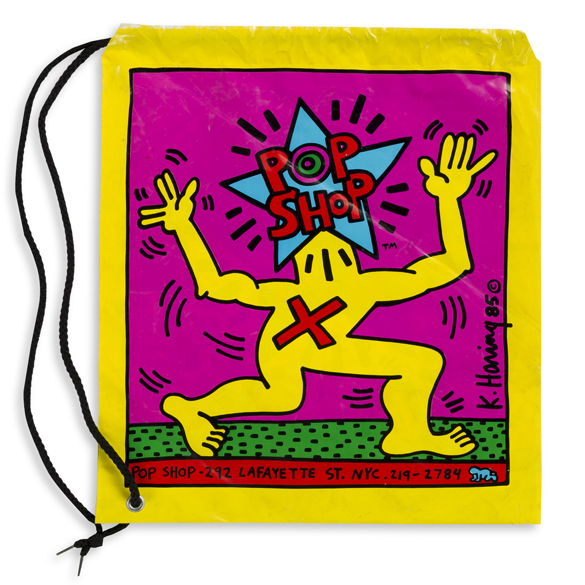 KEITH HARING AFTER Group of Three Pop Shop Shopping Bags